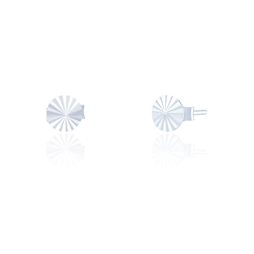 Cal Circle Stud Earrings - Silver