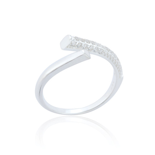 Diego C.Z Wraparound Ring - Silver