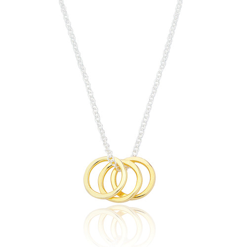 Trinity Circles Pendant & Chain - Gold & Silver