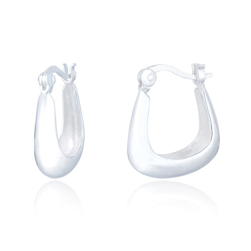 Albi Chunky Hoop Earrings - Silver