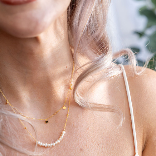 Fernanda Carina Pearl Layered Necklace - Gold