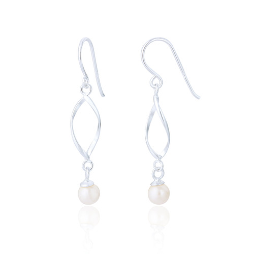Kerry Pearl Drop Earrings - Silver