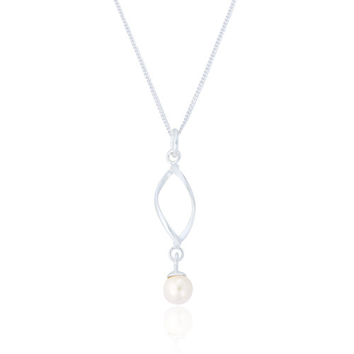 Kerry Pearl Pendant & Chain - Silver