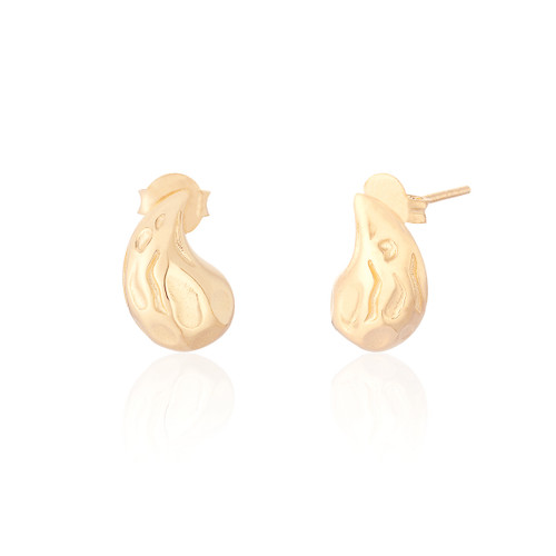 Dassa Textured Droplet Earrings - Gold