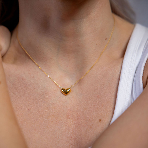 Cher Heart Pendant Necklace - Gold