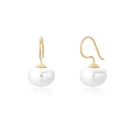 Elinor Pearl Drop Earrings - Gold
