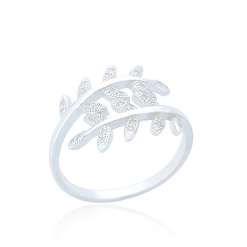 Madeline C.Z Vine Ring - Silver