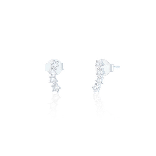 Pueblo C.Z Star Stud Earrings - Silver