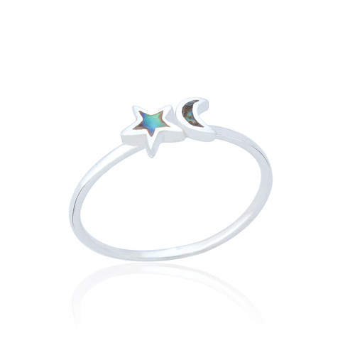 Lira Moon & Star Ring - Abalone