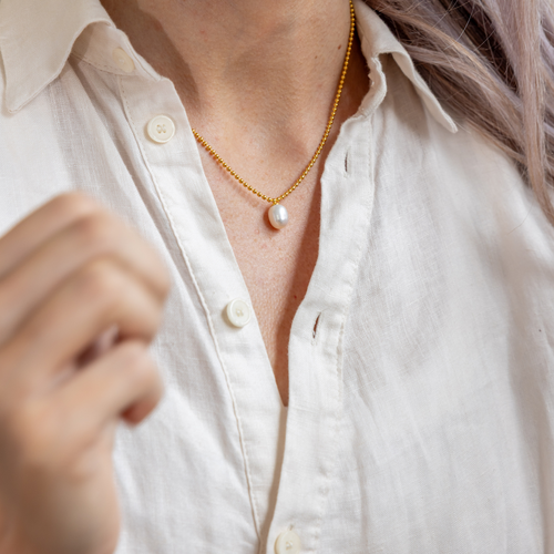 Bahia Pearl Necklace - Gold