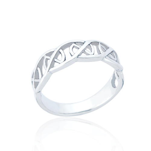 Nylah Celtic Weave Band Ring - Silver