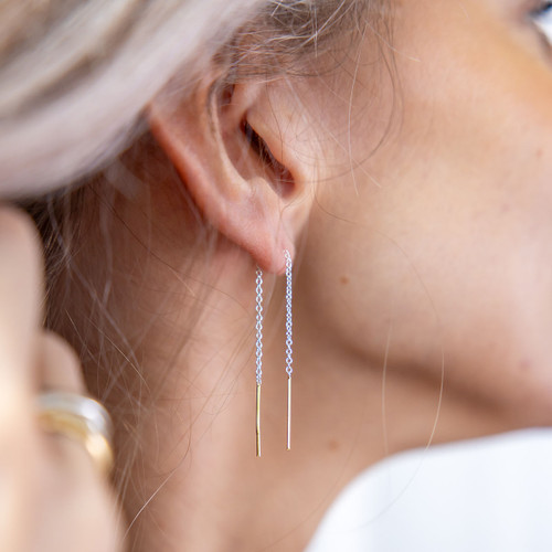 Lex Threader Earrings - Mixed Metal