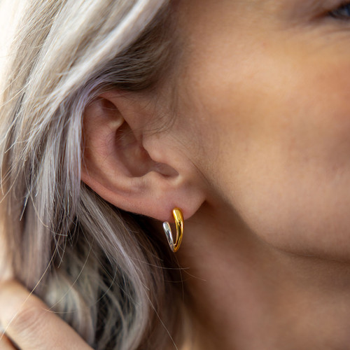 Brera V Earrings - Mixed Metal