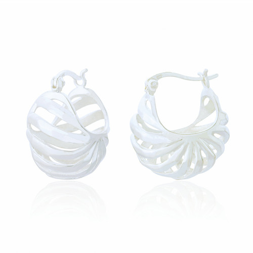 Emeline Creole Hoop Earrings - Silver