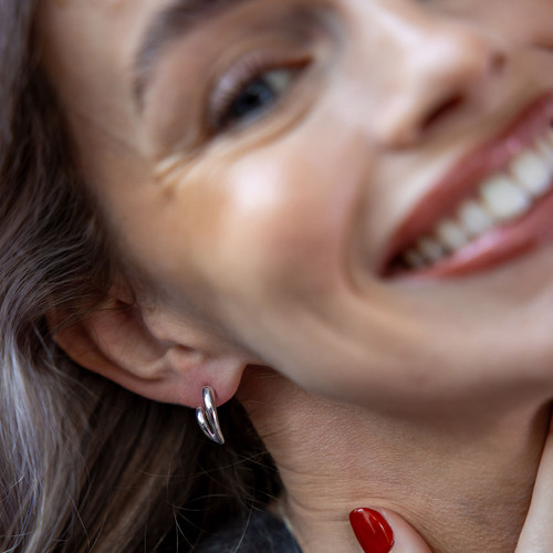 Brera V Earrings - Silver