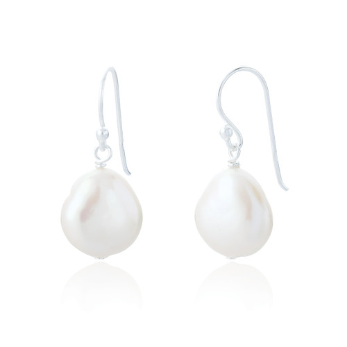 Joanne Pearl Drop Earrings - Silver