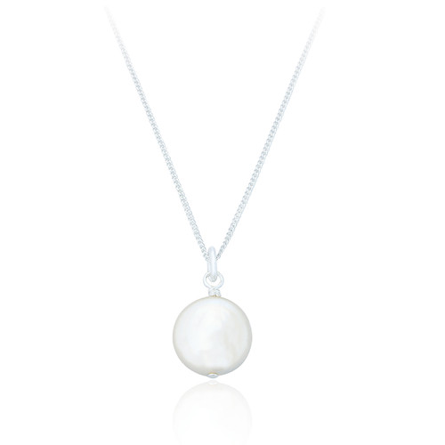 Joanne Pearl Pendant & Chain - Silver