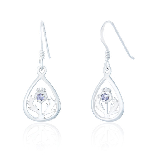 Maura Thistle Drop Earring - Silver