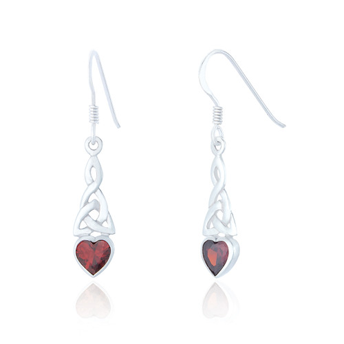 Dearbhla Celtic Drop Earrings - Ruby C.Z