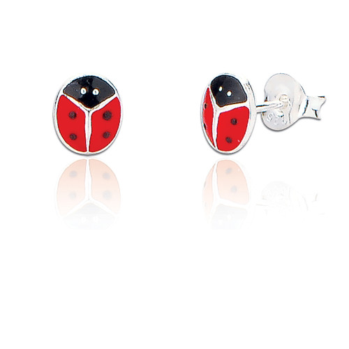 Ladybird Stud - Red (5 PAIR PACK)