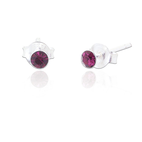 Round Amethyst 3mm Stud (5 PAIR PACK)