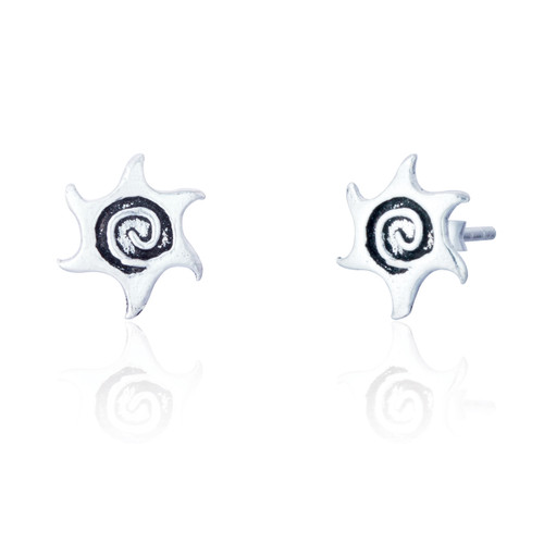 Sun Swirl Studs - Silver (5 PAIR PACK)