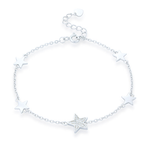 Solara C.Z Star Bracelet - Silver