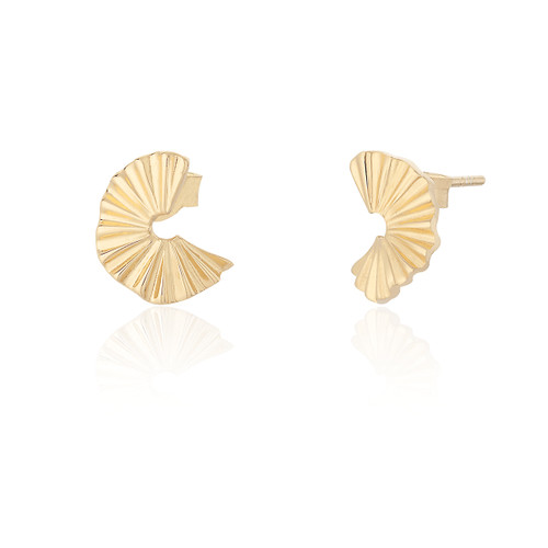 Akari Fan Stud Earrings  - Gold