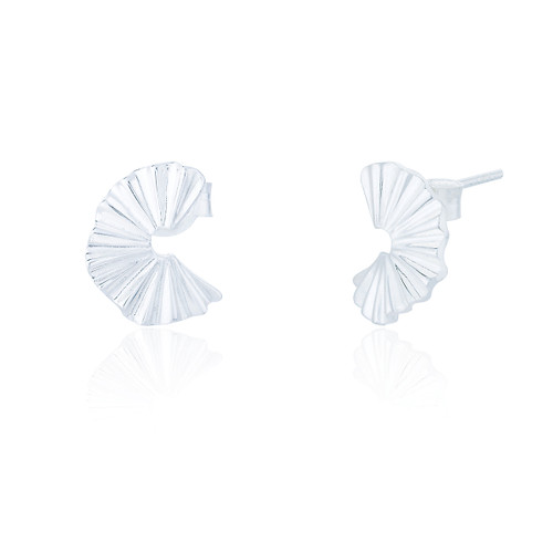 Akari Fan Stud Earrings  - Silver