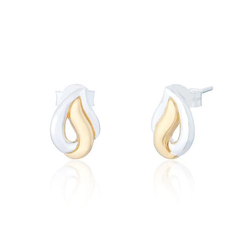 Himari Teardrop Stud Earrings - Mixed Metal