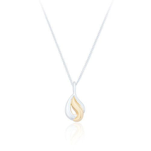 Himari Teardrop Pendant & Chain - Mixed Metal