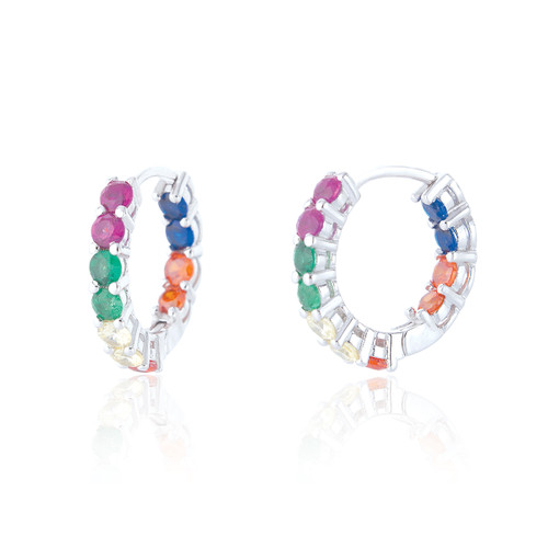 Zadie C.Z Chunky Huggies - Rainbow