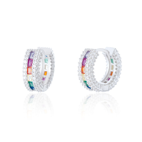 Taliah Baguette C.Z Huggies - Rainbow