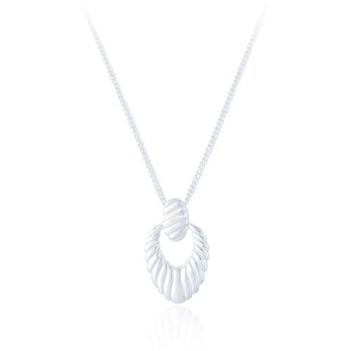 Nyra Ridge Pendant & Chain - Silver