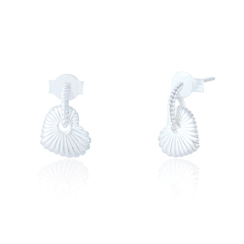 Saela Heart Stud Earrings - Silver