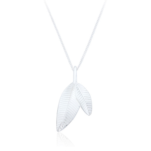 Sibelle Leaf Pendant & Chain - Silver