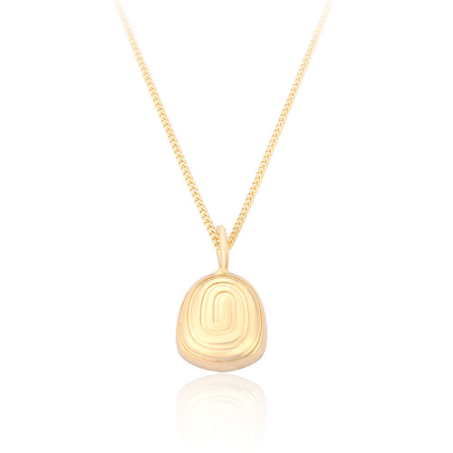 Sela Swirl Pendant & Chain - Gold