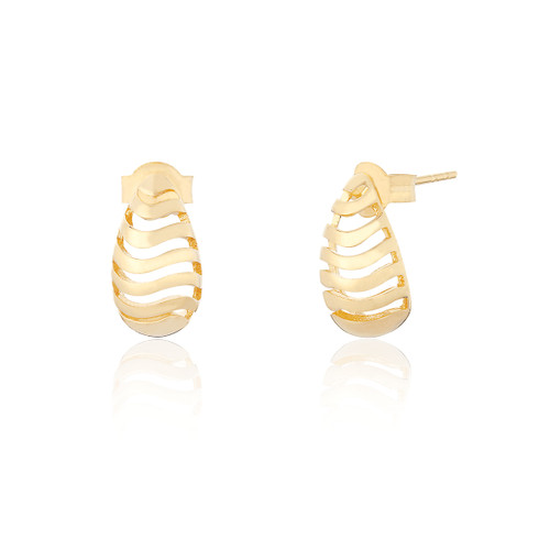 Sela Cutout Droplet Earrings - Gold
