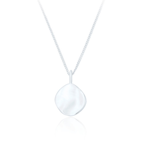 Lior Abstract Disc Pendant & Chain - Silver