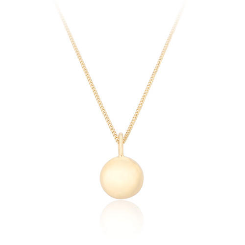 Lior Convex Pendant & Chain - Gold
