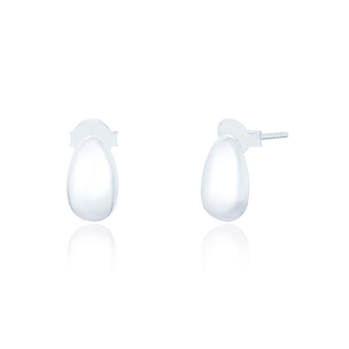 Eska Pebble Stud Earrings - Silver