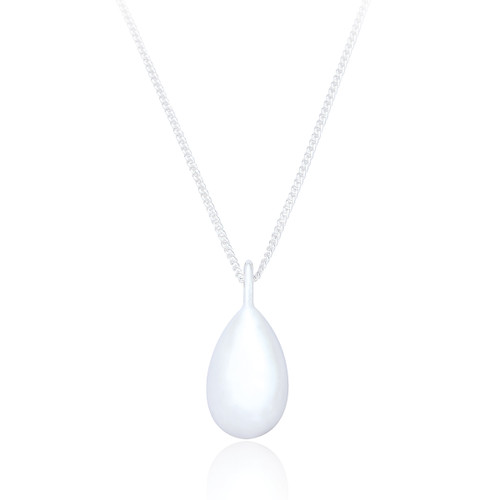 Eska Pebble Pendant & Chain - Silver