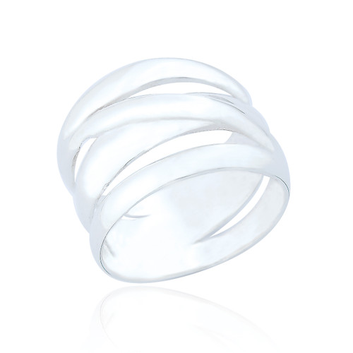 Caia Crossover Statement Ring - Silver