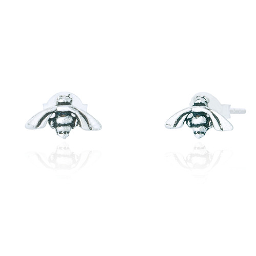 Honeybee Stud - Silver (5 PAIR PACK)