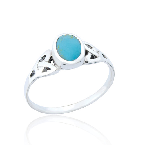 Saorla Turquoise Celtic Ring - Silver