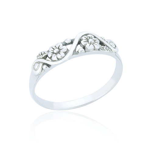 Zaha Flower Ring - Silver