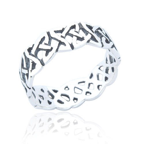 Ronan Mens Celtic Knot Ring - Silver