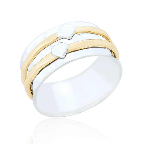 Zinia Heart Spinning Ring - Mixed Metal