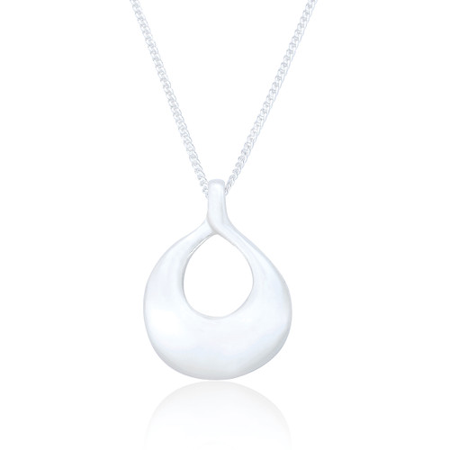 Kalina Teardrop Pendant & Chain - Silver