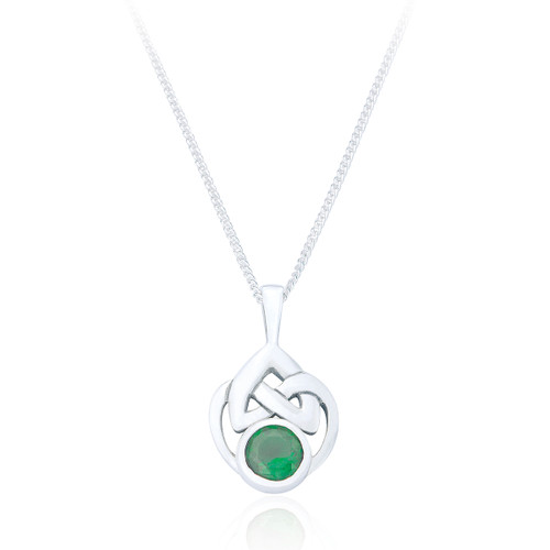 Murron Celtic Pendant & Chain - Emerald C.Z